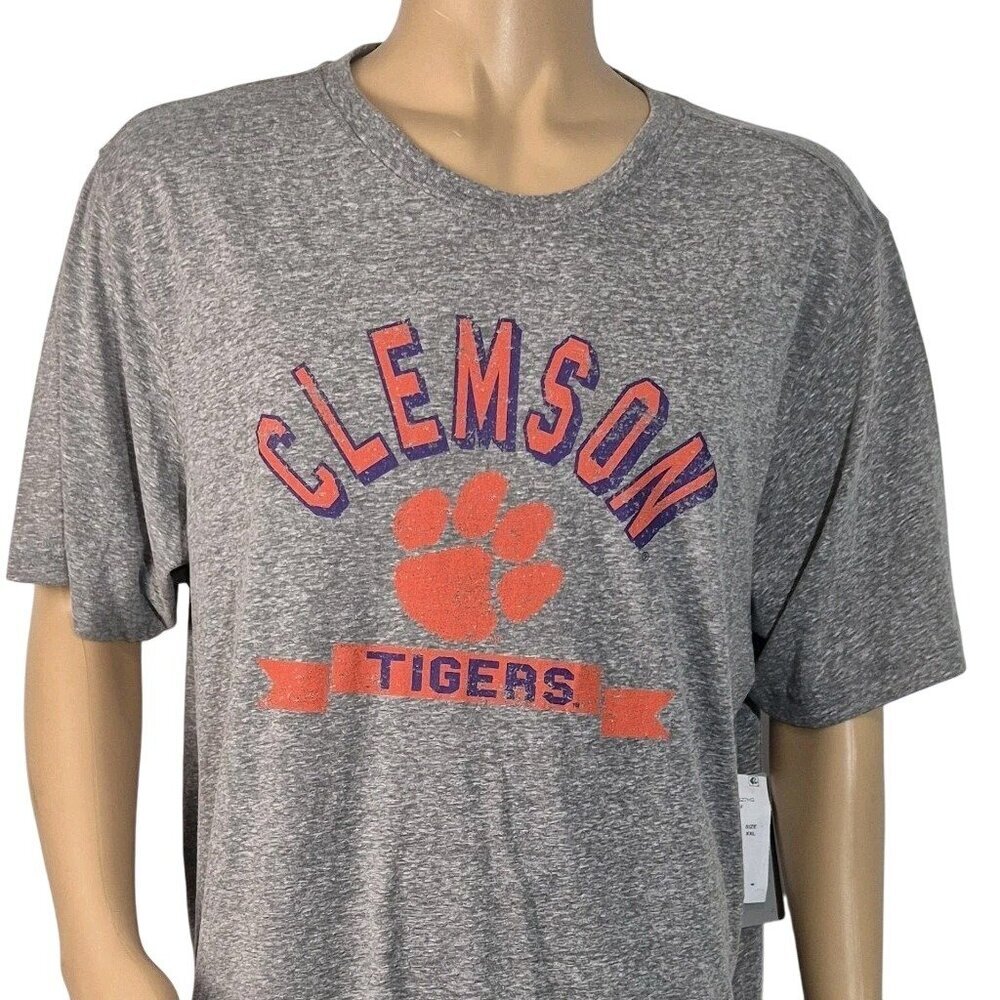 Clemson Tigers Colosseum T-Shirt Men's Size XXL  Gray Orange Purple (40)